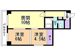 タケダビル 2LDKの間取図画像