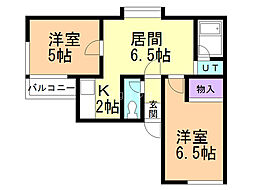 ステージ・イン・A45 2LDKの間取図画像