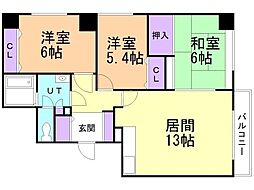 アピカル南郷 3LDKの間取図画像