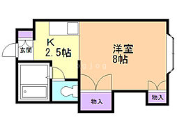 メゾン・ド・エバ菊水 1Kの間取図画像