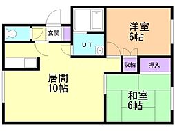 プレジデントC 2LDKの間取図画像