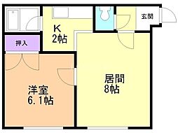 フォーマルハウト 1LDKの間取図画像