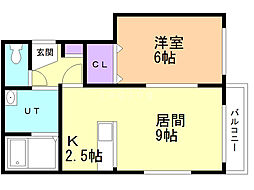 ジョヴァンニ菊水 1LDKの間取図画像