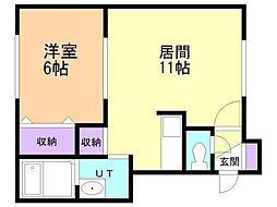 エアリーズ20 1LDKの間取図画像