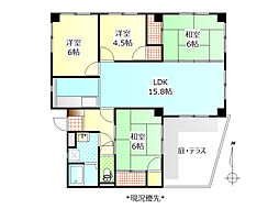 ベルハイム北沢 4LDKの間取図画像