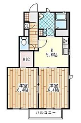 マーティンテラスB 2Kの間取図画像