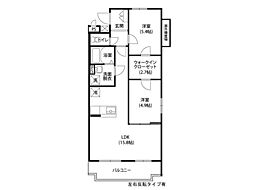 クレール 2LDKの間取図画像