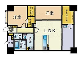 福岡県福岡市中央区港１丁目（賃貸マンション2LDK・13階・73.80㎡） その2