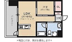 ドゥーエ赤坂 1LDKの間取図画像