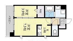 エンクレスト博多駅南SHARE 1LDKの間取図画像
