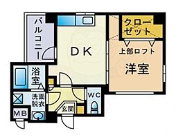 ピコロ六本松 1DKの間取図画像