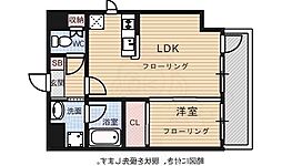 ネストピア博多祇園 1LDKの間取図画像