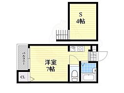アイブルー天神南 ワンルームの間取図画像