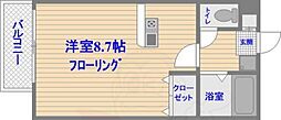 リファレンス高宮 ワンルームの間取図画像