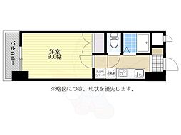 ロイヤル日赤通80 1Kの間取図画像