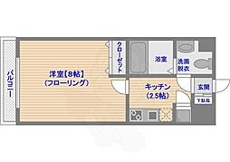 エンクレスト博多2 1Kの間取図画像