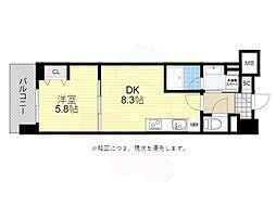 ウィスタリアレジデンス博多 1DKの間取図画像