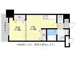 ロイヤル天神東104 1LDKの間取図画像
