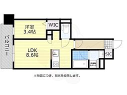 ラクレイス平尾山荘通り 1LDKの間取図画像