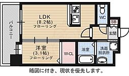 エンクレストベイ天神東2 1LDKの間取図画像