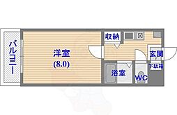 ビエント今川 1Kの間取図画像