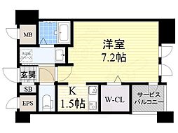 エンクレスト博多GATE 1Kの間取図画像