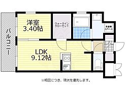 HSK博多ステーション 1LDKの間取図画像