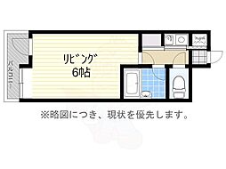 ピュアドームリバージュ平尾 1Kの間取図画像
