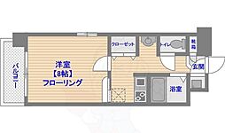 エンクレスト天神 1Kの間取図画像