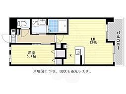 エンシェント山荘通り 1LDKの間取図画像