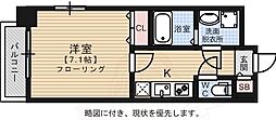 エステムプラザ天神EASTプレミアムタワー 1Kの間取図画像
