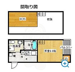 ドリームウッズ箱崎 1Kの間取図画像