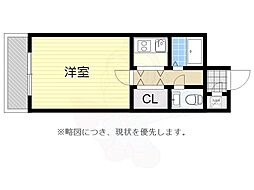 エステート・モア天神STUDIO 1Kの間取図画像