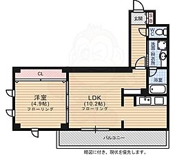 グロリアMK 1LDKの間取図画像