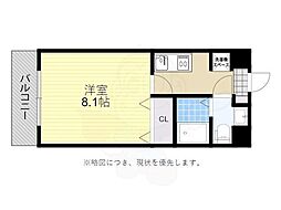 コンドミニアム薬院駅 1Kの間取図画像