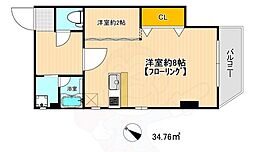 ジェンティーレ薬院1 1LDKの間取図画像