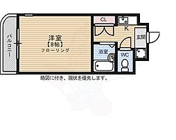 アークヒルズ南天神 1Kの間取図画像