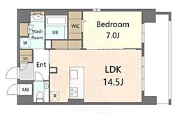 S-RESIDENCE大手門awesome 1LDKの間取図画像