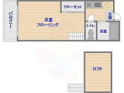マーベラス南天神 1Kの間取図画像