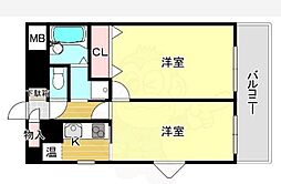 ピュアドーム天神アクロス 1Kの間取図画像