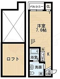 ベルタ美野島 ワンルームの間取図画像