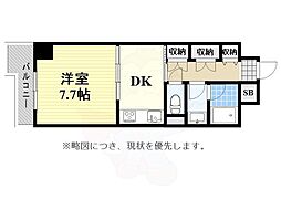 グランディール大濠 1DKの間取図画像