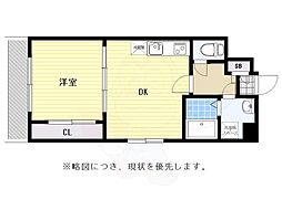 ラファセ美野島 1DKの間取図画像