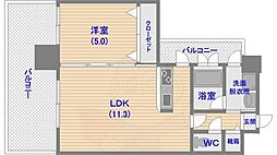 エンクレスト大手門3 1LDKの間取図画像