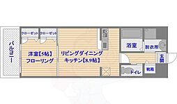 エンクレスト博多駅南2 1LDKの間取図画像