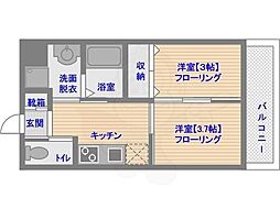 ネストピア平尾駅前 2Kの間取図画像