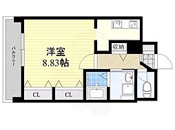 ソシオス平尾 1Kの間取図画像