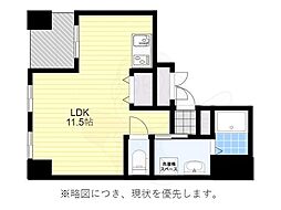 ラクレイス薬院 ワンルームの間取図画像
