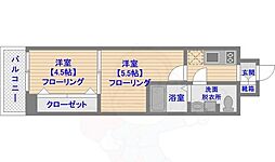 ORIENTBLDNo.86クロスゲートタワー 2Kの間取図画像