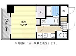 DSTOWER大博通り 1Kの間取図画像